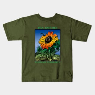 Sunflower "Pea Patches Cultivate Community" for Gardeners Kids T-Shirt